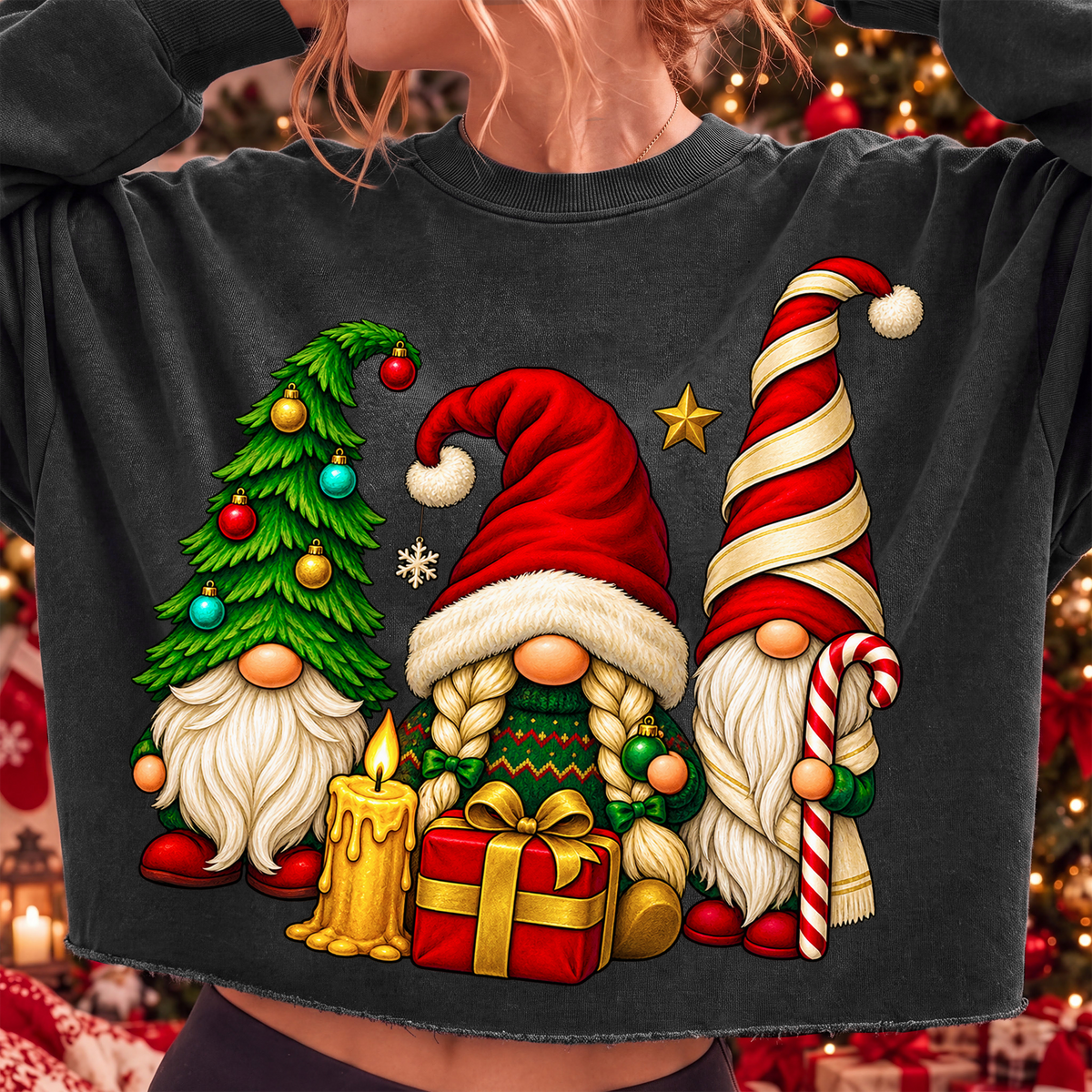 Christmas Gnome Trio PNG, Festive Holiday Sublimation Design (Digital Download)