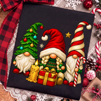 Christmas Gnome Trio PNG, Festive Holiday Sublimation Design (Digital Download)