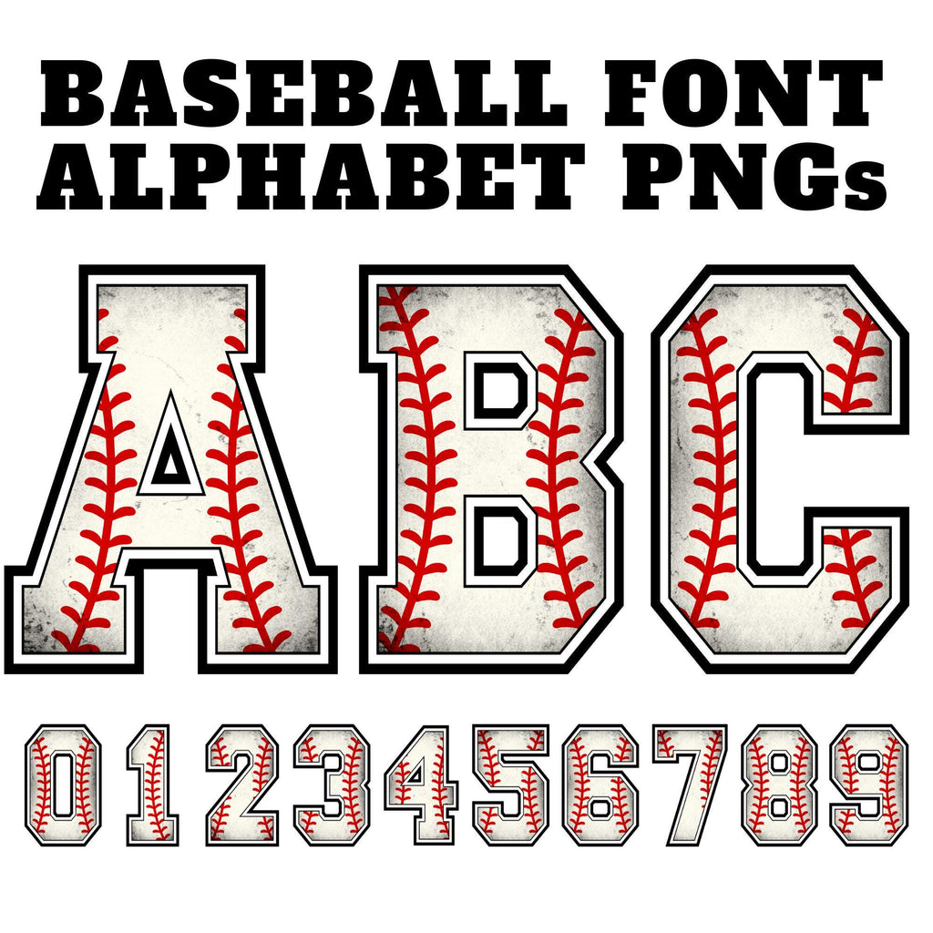 Baseball font PNG bundle with varsity letters PNG design for sublimation and DTF