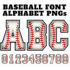 Baseball font PNG bundle with varsity letters PNG design for sublimation and DTF
