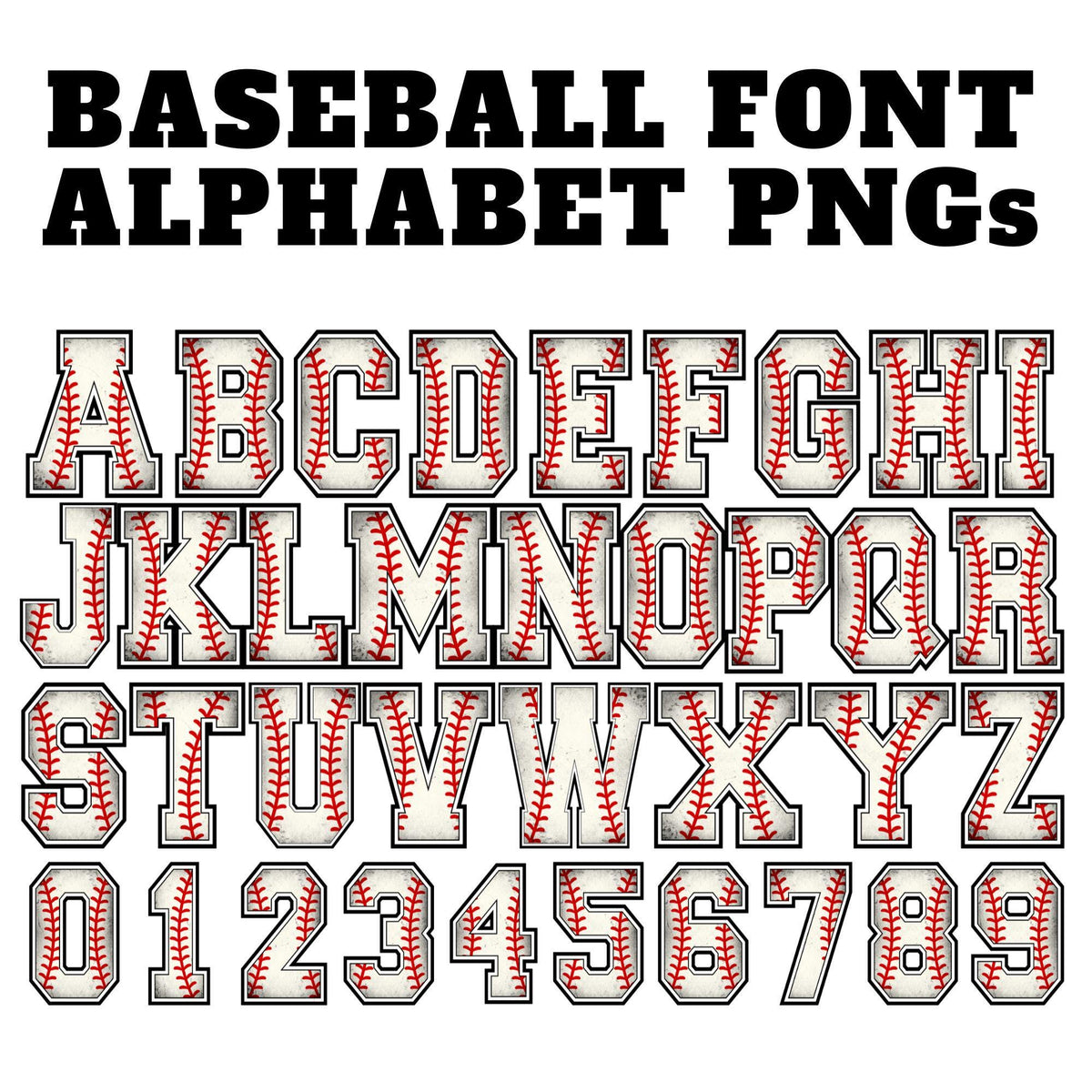 Baseball font PNG bundle with varsity letters PNG design - image 2