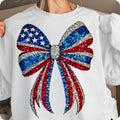 USA coquette bow with faux rhinestone stars PNG design for sublimation and DTF