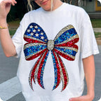USA coquette bow with faux rhinestone stars PNG design - image 4
