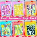 Sunshine beach life preppy neon summer PNG bundle PNG design for sublimation and DTF