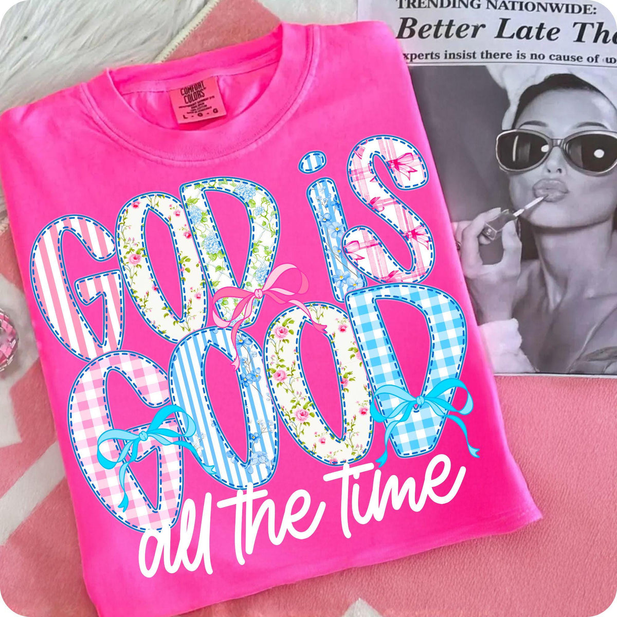 God Is Good All The Time preppy boho Christian design PNG design for sublimation and DTF