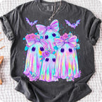 Iridescent ghost and pumpkin coquette Halloween PNG design - image 4