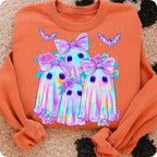 Iridescent ghost and pumpkin coquette Halloween PNG design - image 9