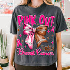 Pink Out football coquette breast cancer awareness PNG design - image 4