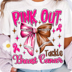 Pink Out football coquette breast cancer awareness PNG design - image 5