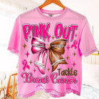 Pink Out football coquette breast cancer awareness PNG design - image 6