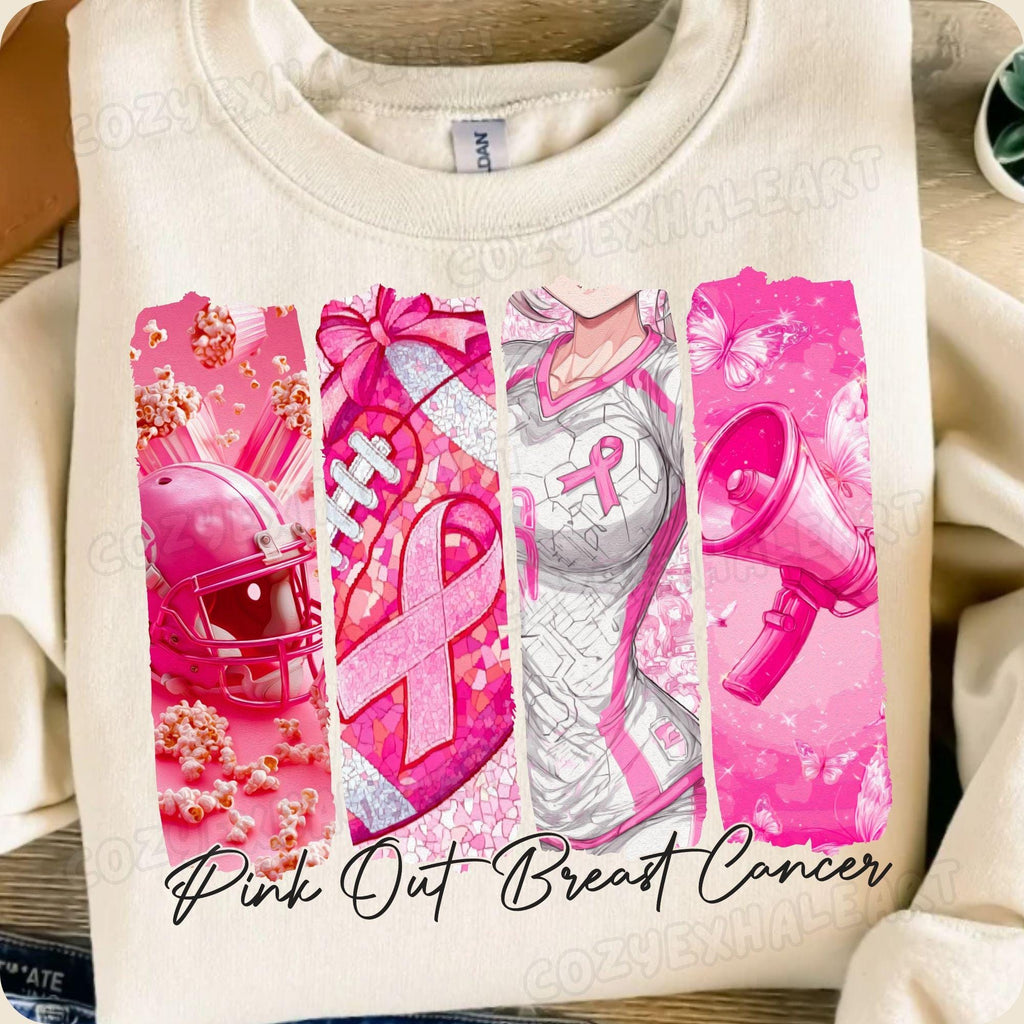 Pink Out Game Day coquette football breast cancer awareness PNG design - image 3