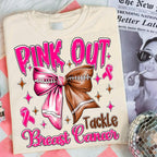 Pink Out football coquette breast cancer awareness PNG design - image 3