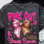 Pink Out football coquette breast cancer awareness PNG design - image 2