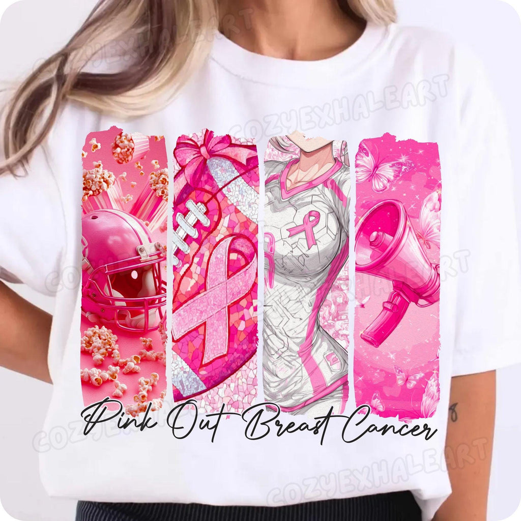 Pink Out Game Day coquette football breast cancer awareness PNG design - image 2