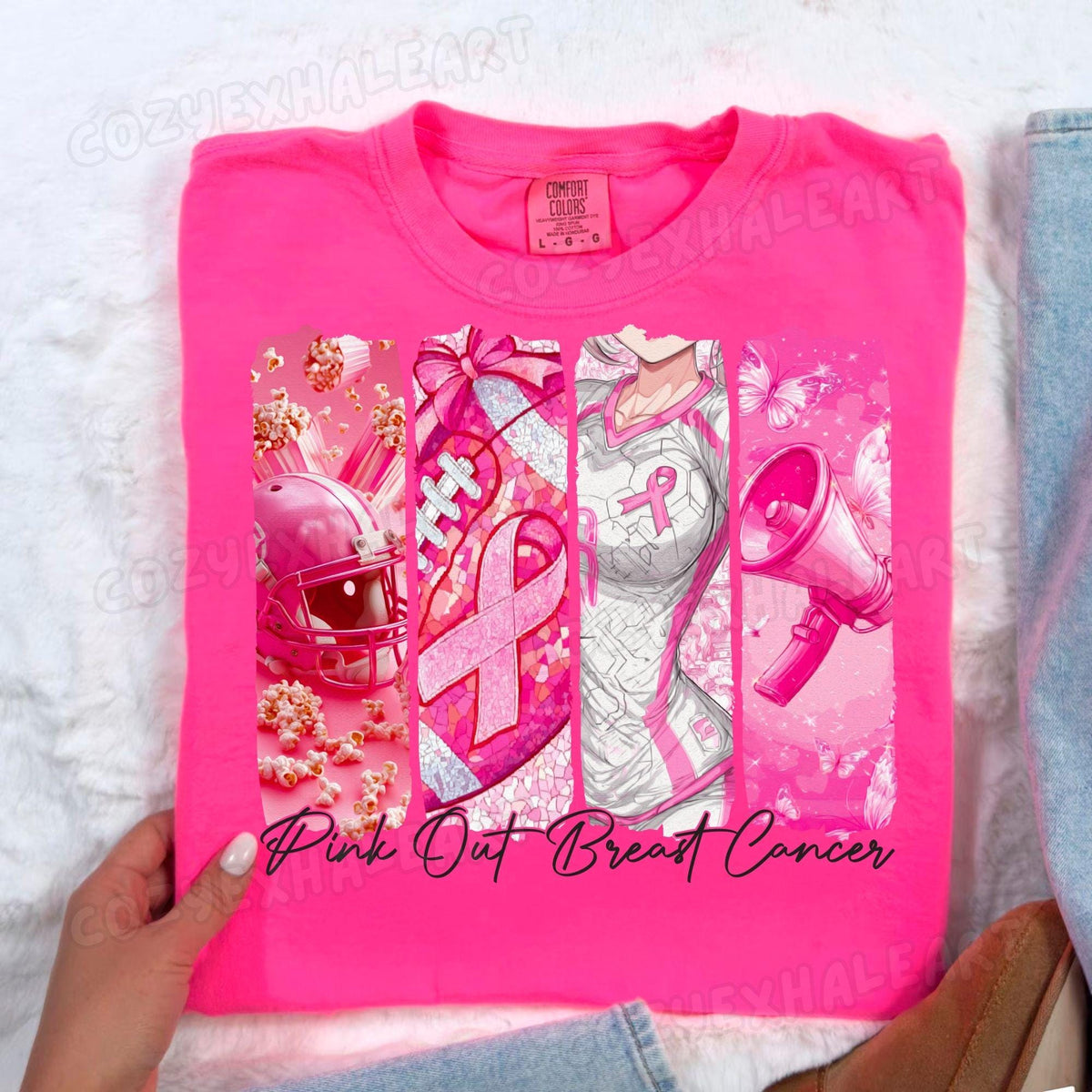 Pink Out Game Day coquette football breast cancer awareness PNG design - image 5