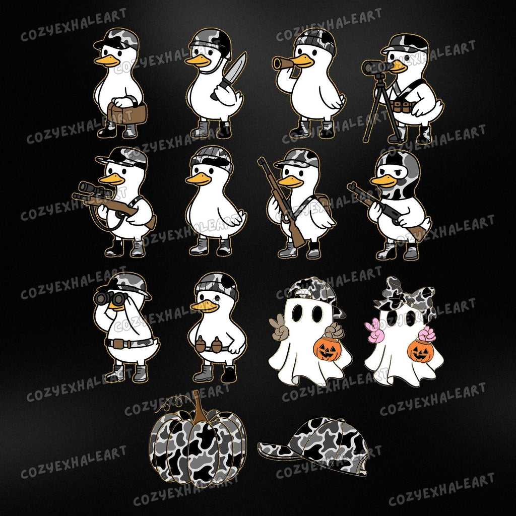 Camo Halloween alphabet PNG with ghost clipart PNG design - image 2