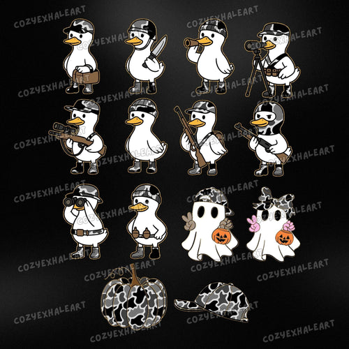 Camo Halloween alphabet PNG with ghost clipart PNG design - image 2