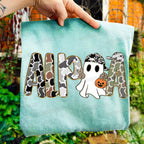 Camo Halloween alphabet PNG with ghost clipart PNG design - image 7