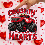 Valentine monster truck Crushin Hearts PNG design - image 3