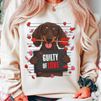 Guilty dachshund Valentine PNG in retro preppy coquette style for dog mom shirts - image 5