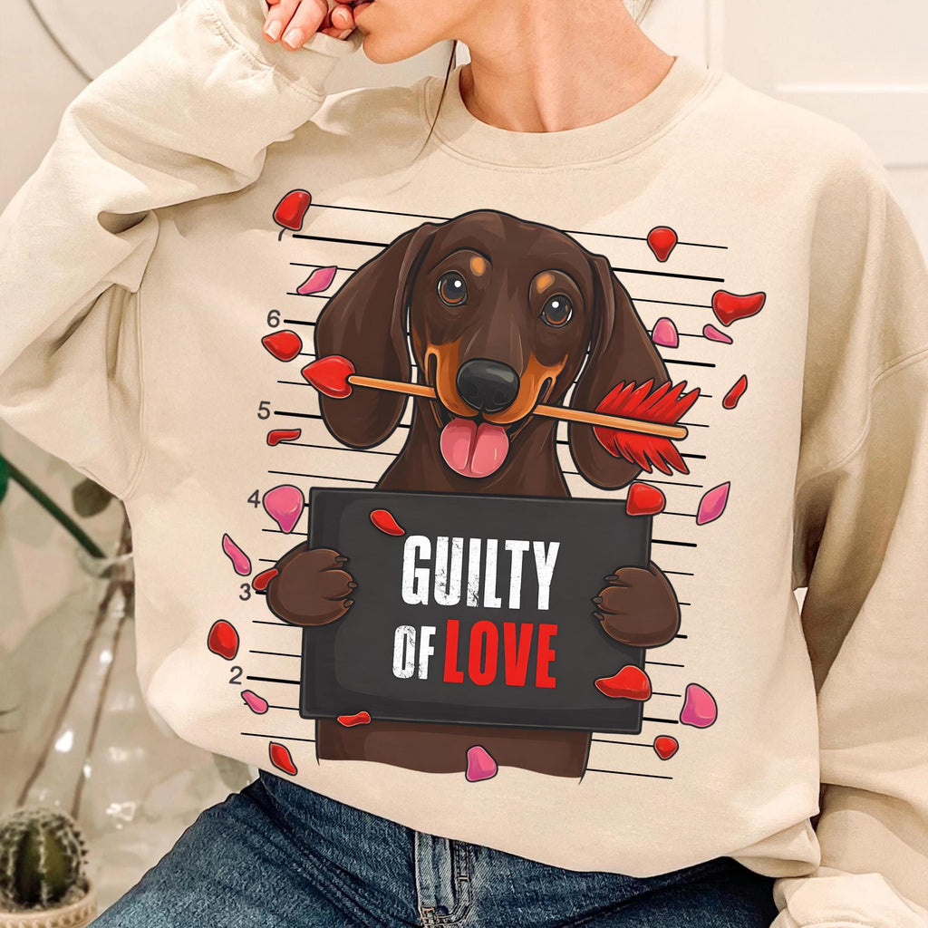 Guilty dachshund Valentine PNG in retro preppy coquette style for dog mom shirts - image 9