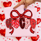Valentine's Day alphabet PNG bundle with red bow and heart letters and numbers - image 5