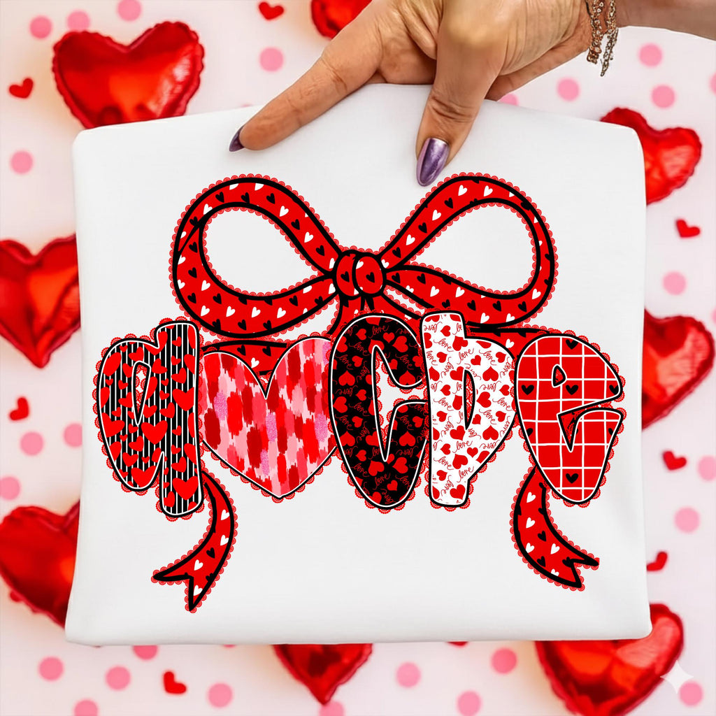 Valentine's Day alphabet PNG bundle with red bow and heart letters and numbers - image 4