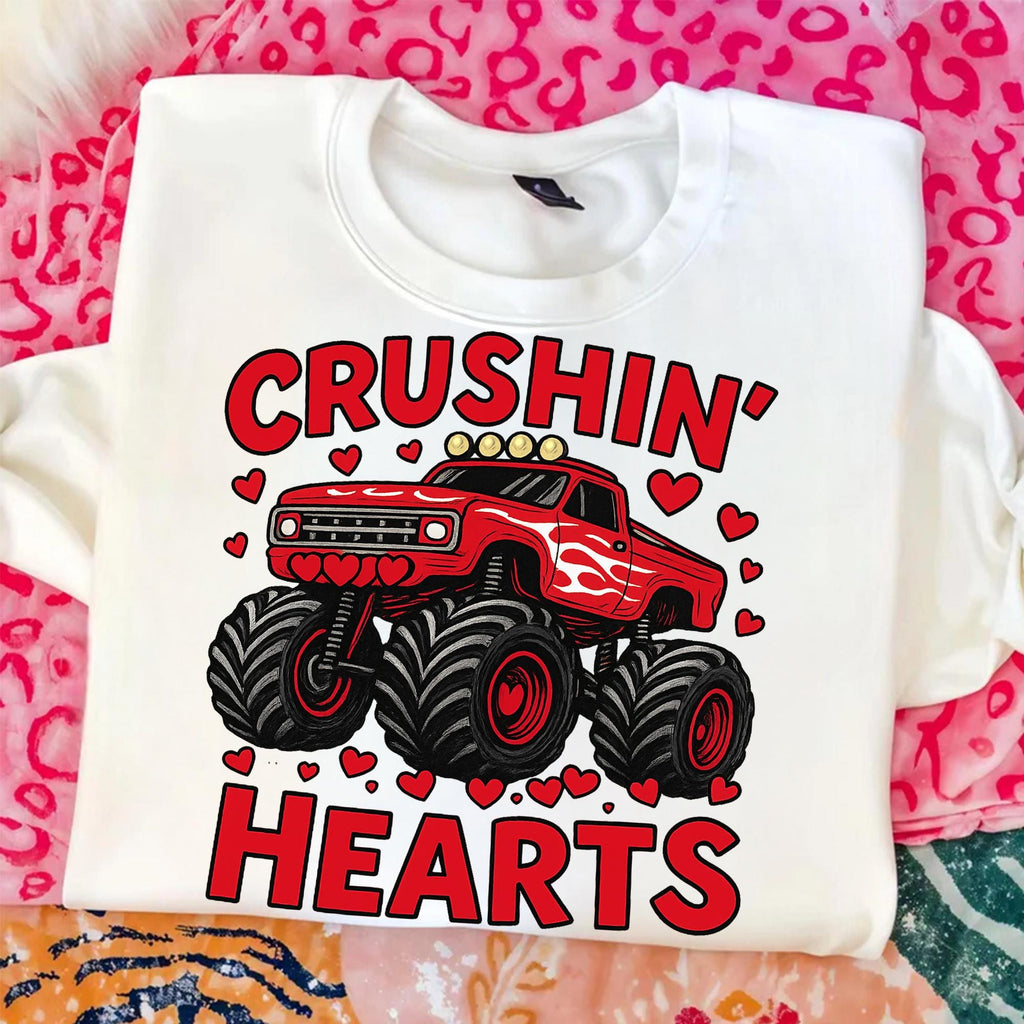 Valentine monster truck Crushin Hearts PNG design - image 4