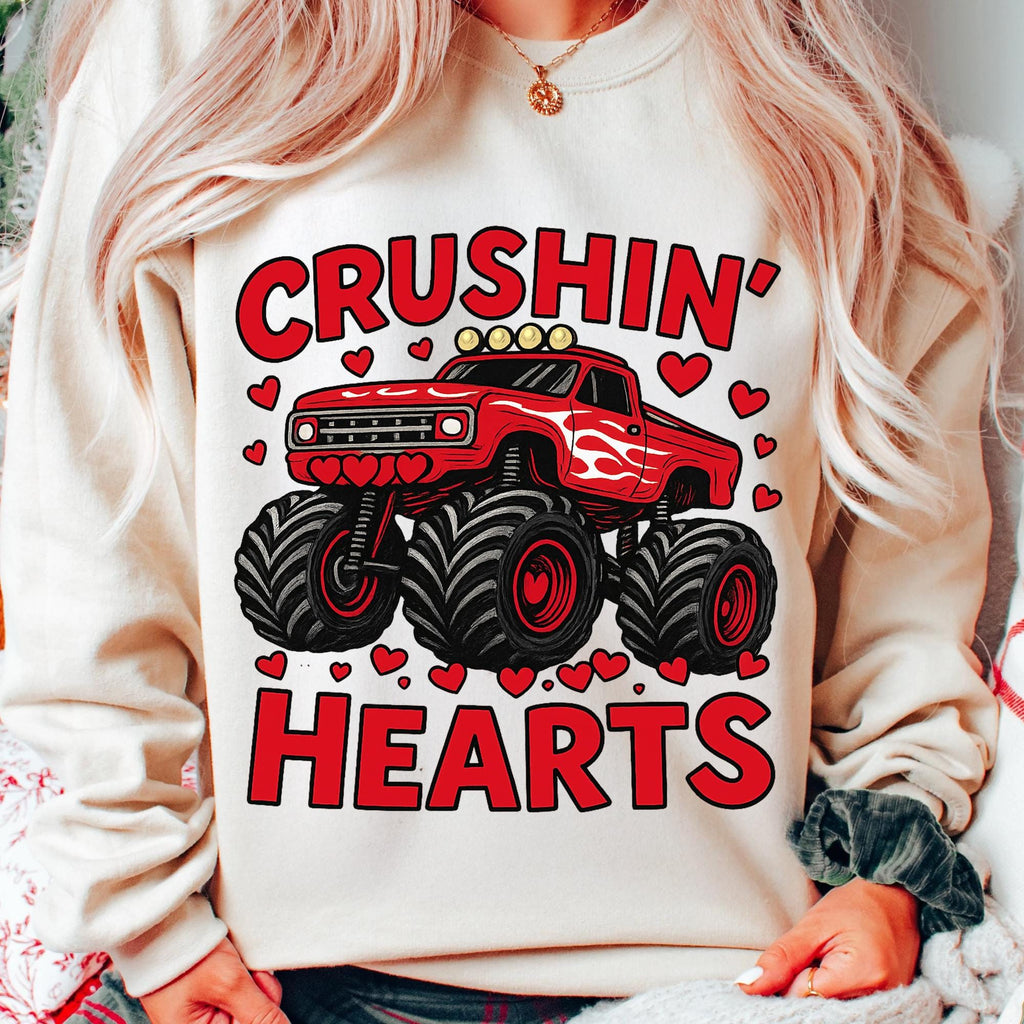 Valentine monster truck Crushin Hearts PNG design - image 5