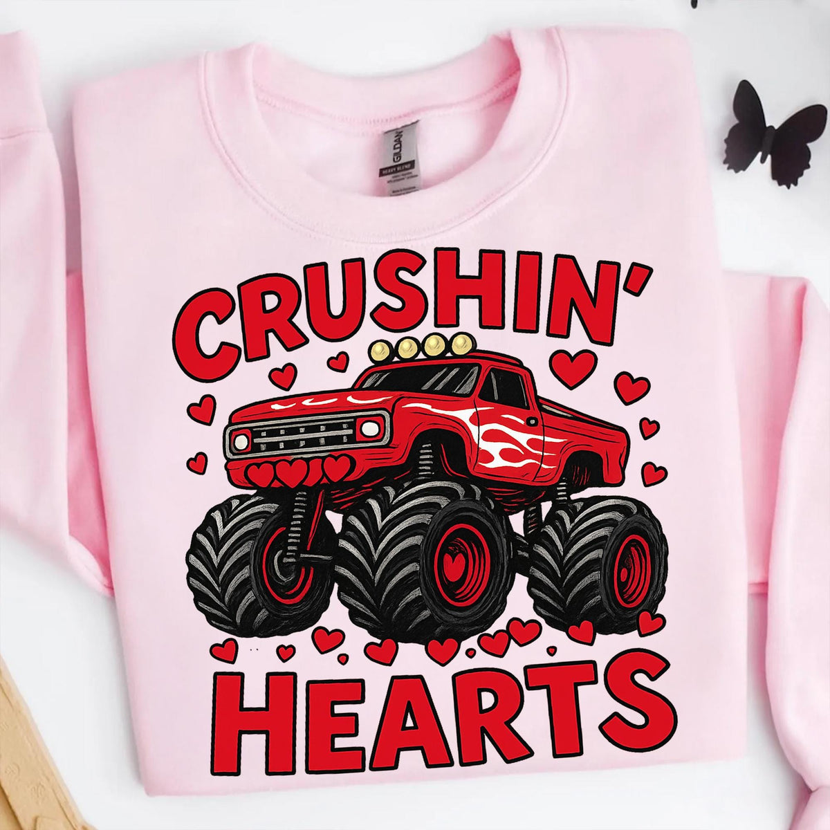Valentine monster truck Crushin Hearts PNG design - image 6
