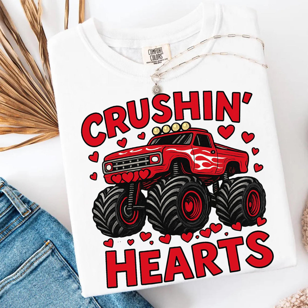 Valentine monster truck Crushin Hearts PNG design - image 7
