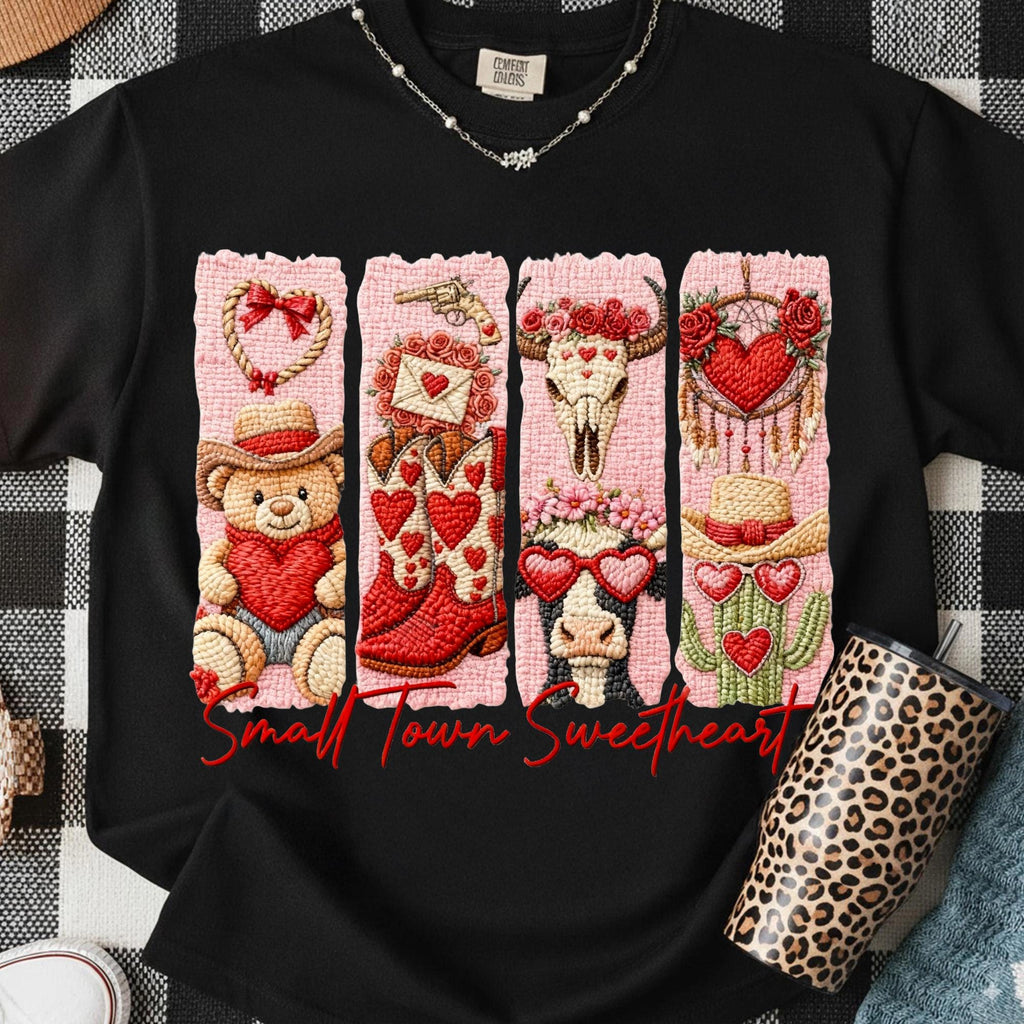 Highland cow in pink cowgirl boots western Valentine PNG watercolor design - image 10