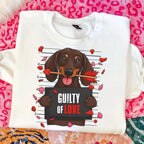 Guilty dachshund Valentine PNG in retro preppy coquette style for dog mom shirts - image 4