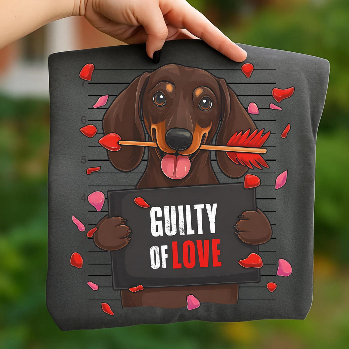 Guilty dachshund Valentine PNG in retro preppy coquette style for dog mom shirts - image 8