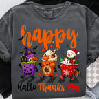 Hallothanksmas Halloween Thanksgiving Christmas coffee cups PNG design - image 8