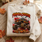 Pumpkin Crusher monster truck Halloween PNG retro design for boys shirts - image 8