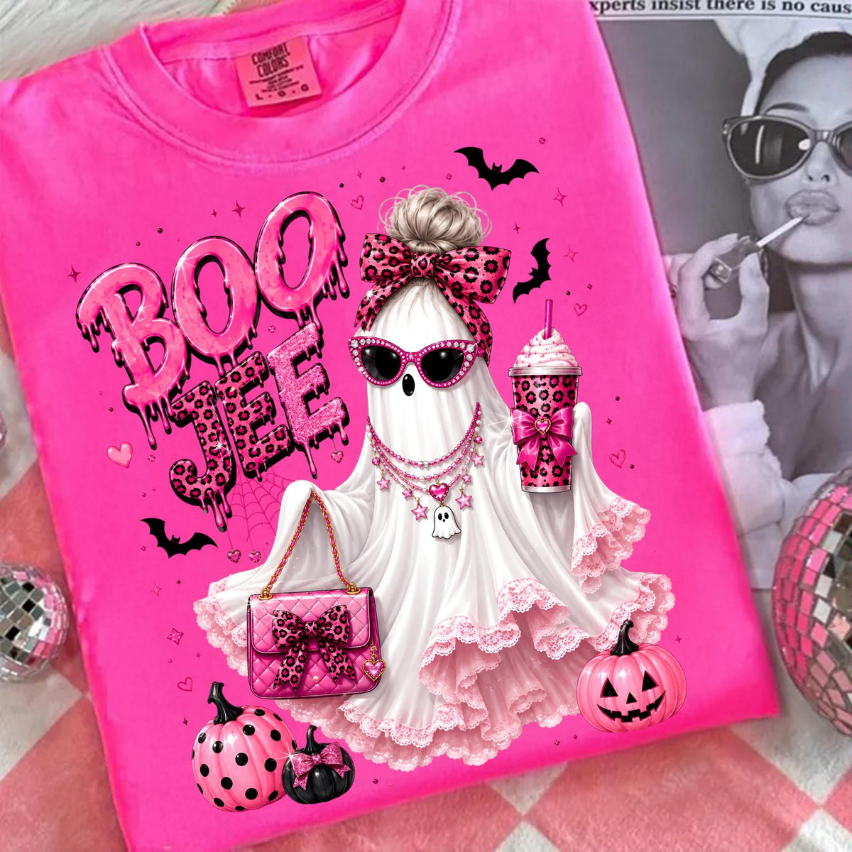 Boojee pink ghost PNG glam Halloween sublimation design - image 8