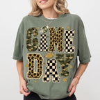 Game Day football mom leopard camo checkerboard PNG design - image 2