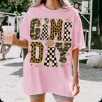 Game Day football mom leopard camo checkerboard PNG design - image 6
