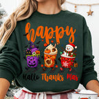Hallothanksmas Halloween Thanksgiving Christmas coffee cups PNG design - image 4