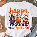 Hallothanksmas Halloween Thanksgiving Christmas coffee cups PNG design - image 7
