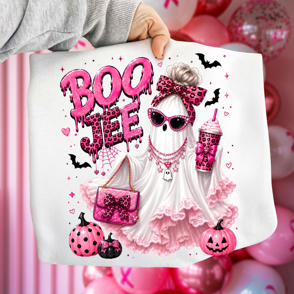 Boojee pink ghost PNG glam Halloween sublimation design - image 6