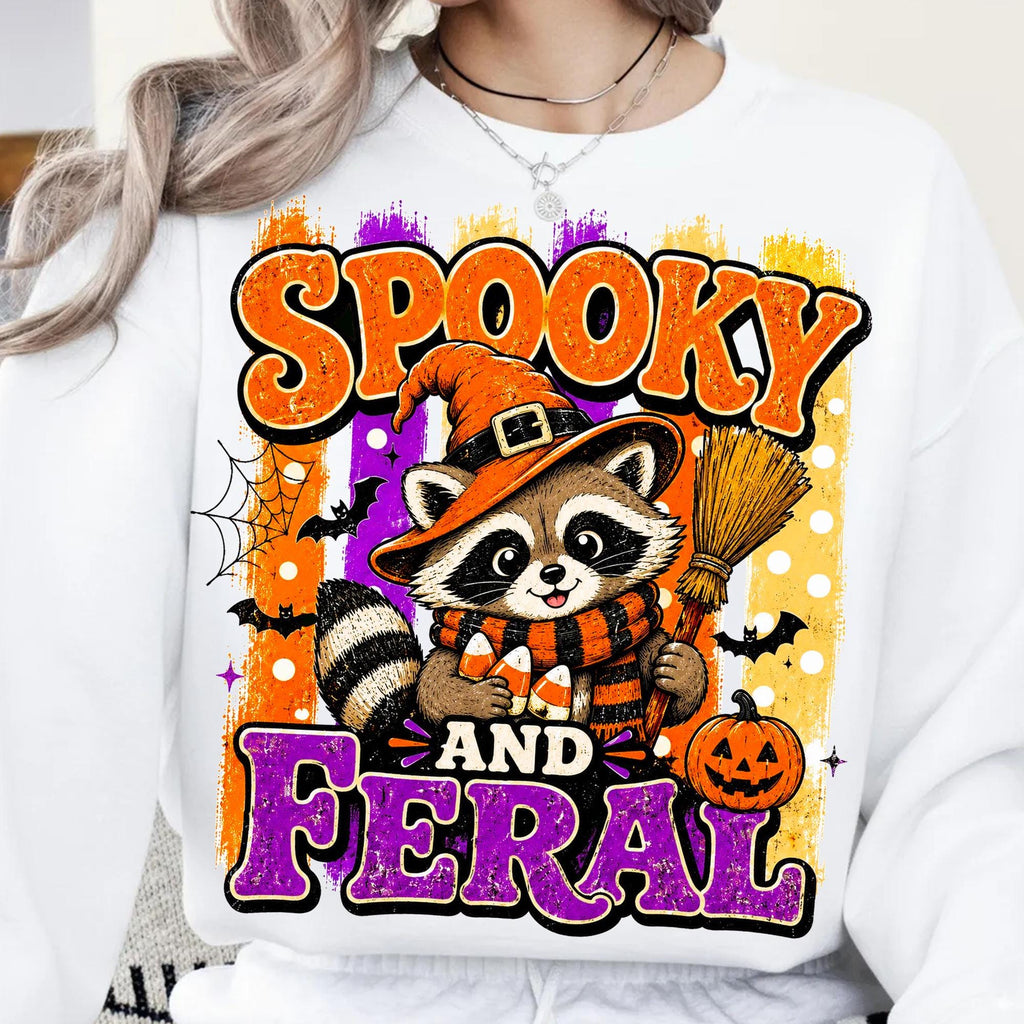 Spooky and Feral raccoon witch Halloween design PNG design - image 5