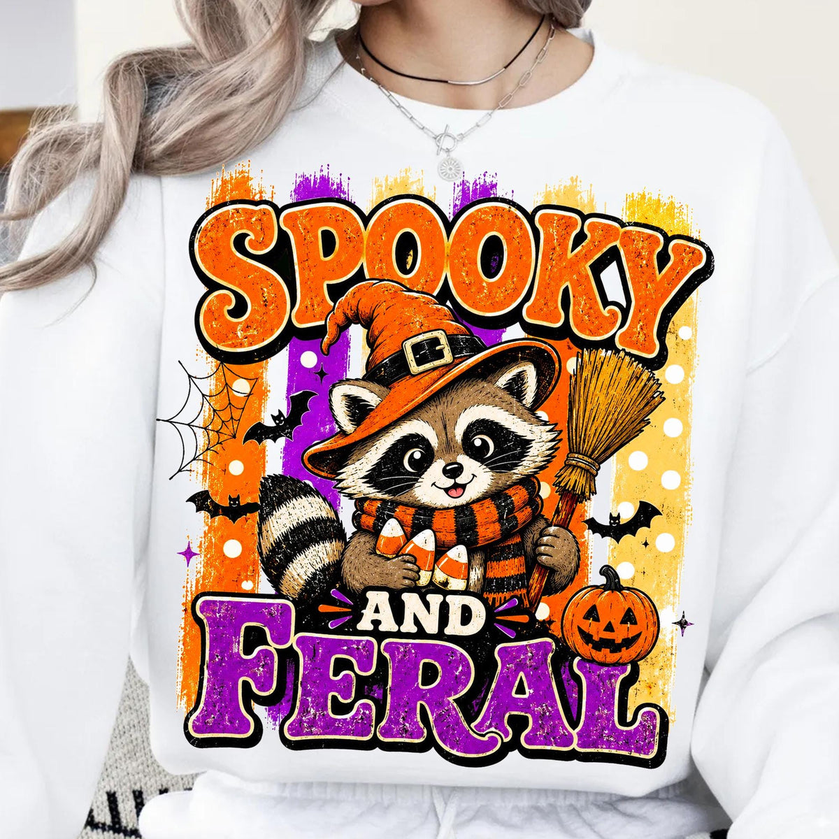 Spooky and Feral raccoon witch Halloween design PNG design - image 5