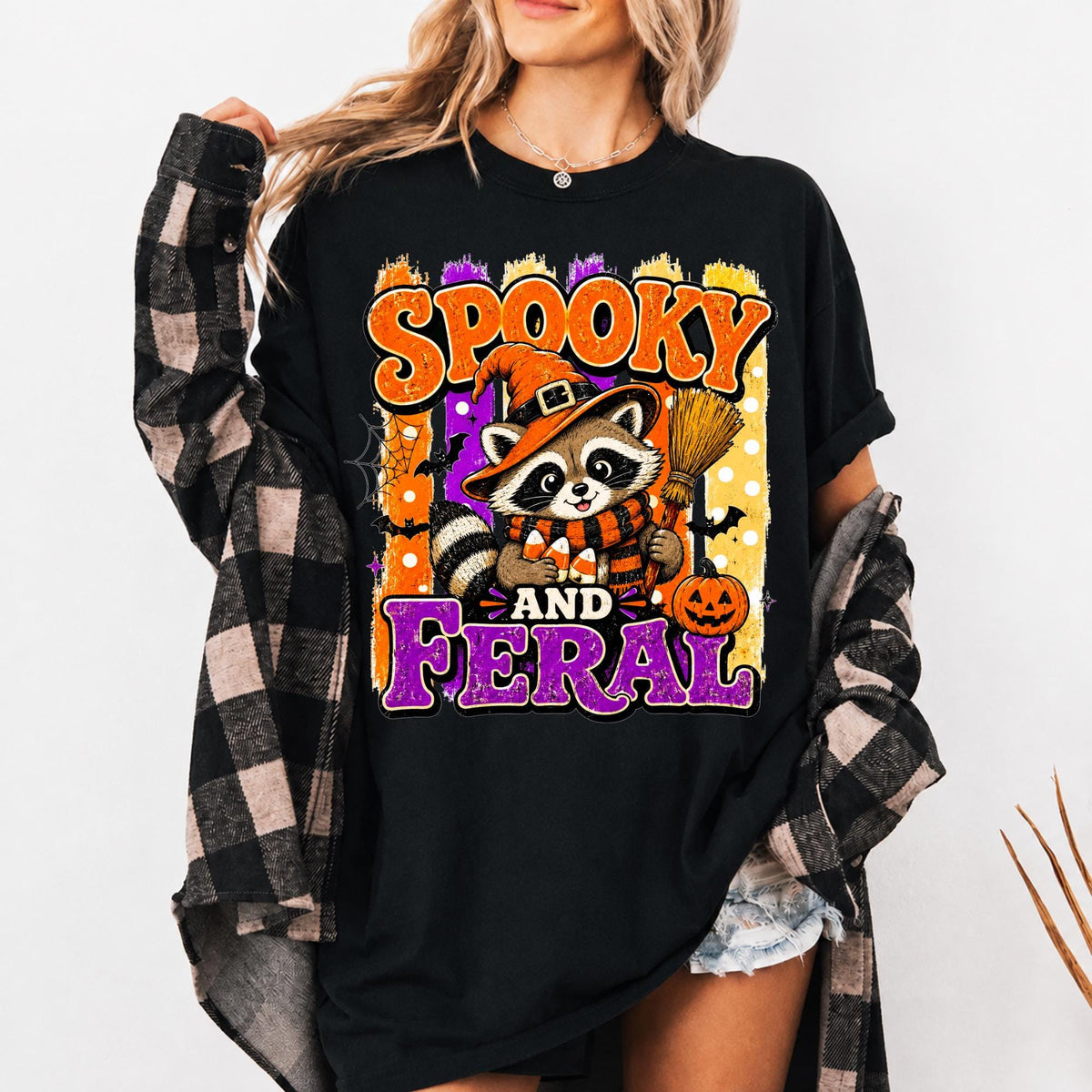 Spooky and Feral raccoon witch Halloween design PNG design - image 6