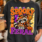 Spooky and Feral raccoon witch Halloween design PNG design - image 4