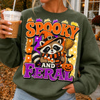 Spooky and Feral raccoon witch Halloween design PNG design - image 8