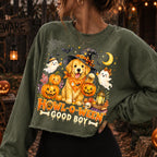 Howl-O-Ween golden retriever in witch hat Halloween PNG for dog lovers - image 8