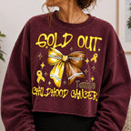 Gold Out childhood cancer awareness football bow PNG design - image 8
