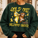 Gold Out childhood cancer awareness football bow PNG design - image 7
